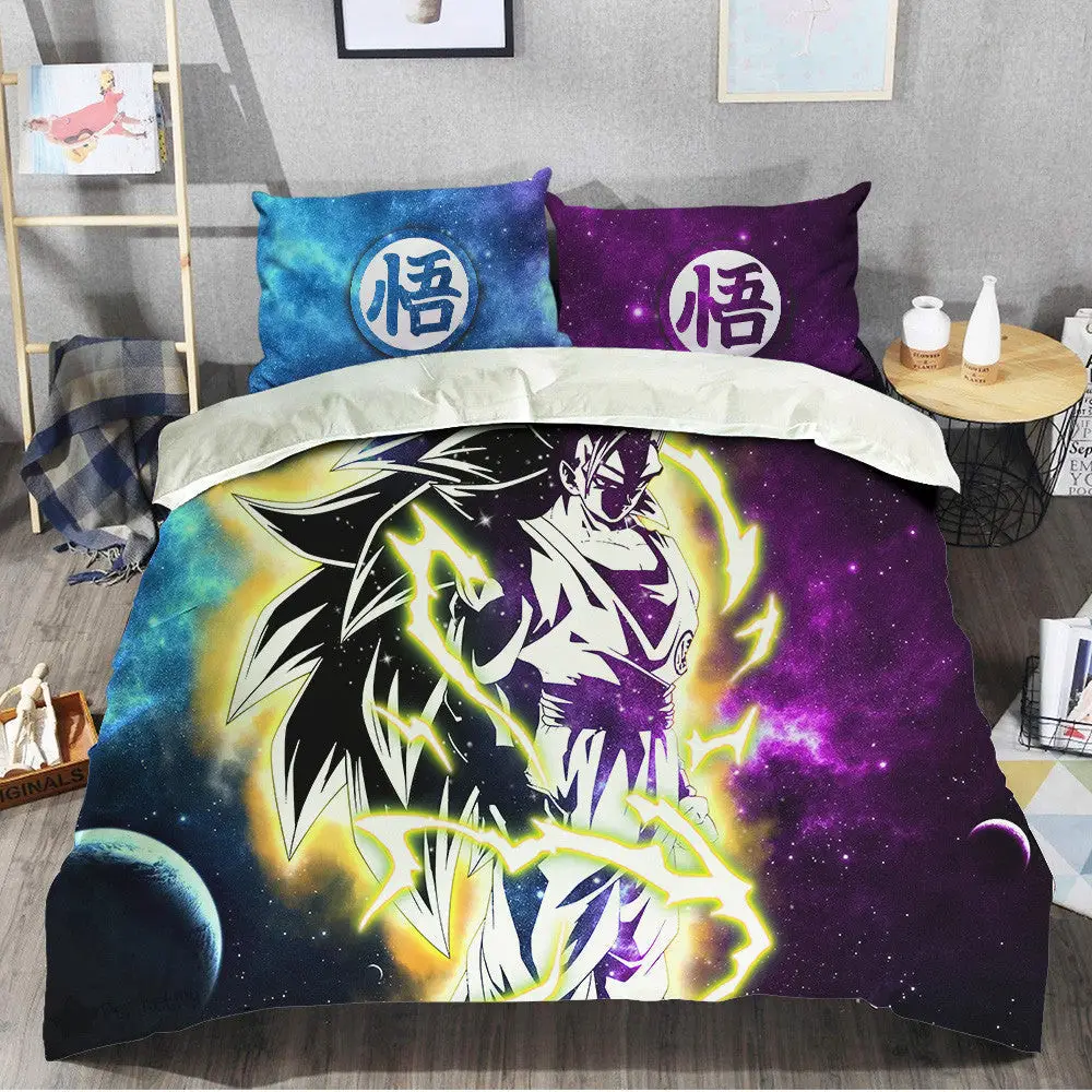 Goku SSJ Bedding Set Custom Galaxy Anime Room Decor