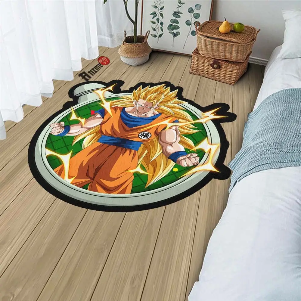 Goku Ssj Shaped Rug Custom Anime Room Decor