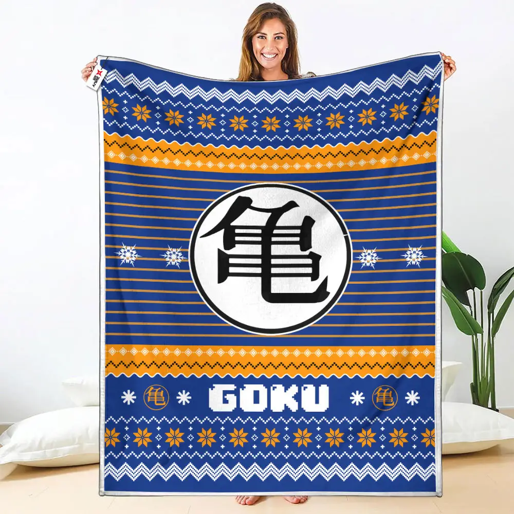 Goku Turtle Hermit Blanket Ugly Christmas Symbol Anime
