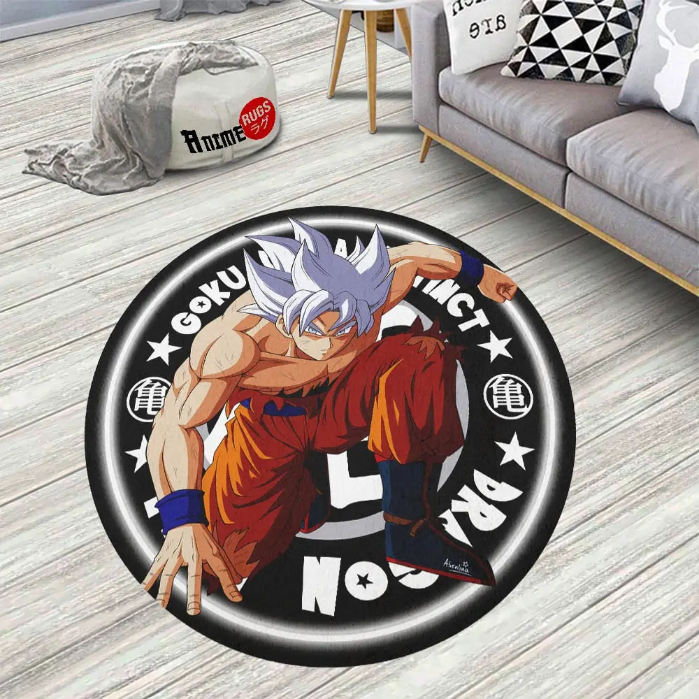 Goku Ultra Instinct Round Rug Custom Circle Carpet