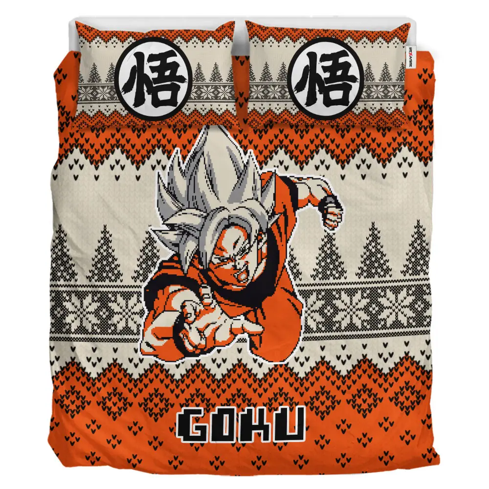 Goku Ultra Instinct Xmas Polyester Duvet Cover Set