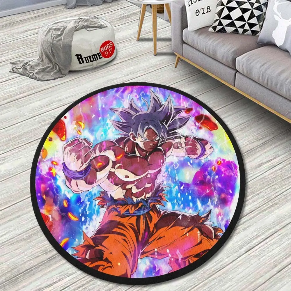 Goku Ultra Skill Round Rug Custom Anime Room Mats