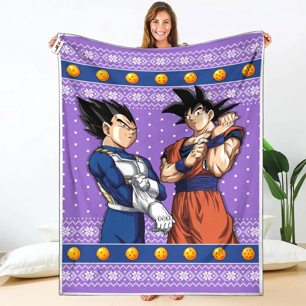 Goku Vegeta Blanket Ugly Christmas Anime