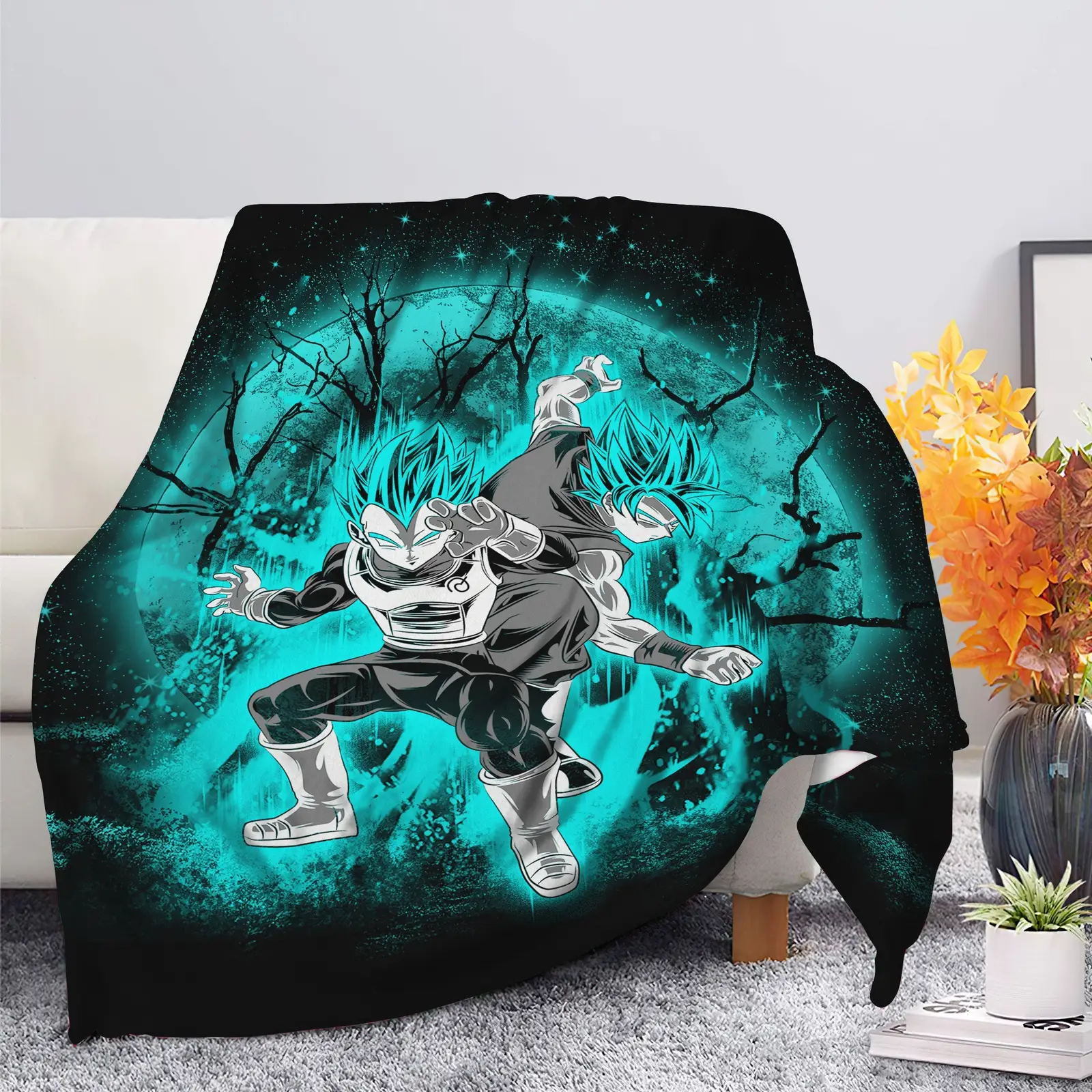 Goku Vegeta Moonlight Blanket