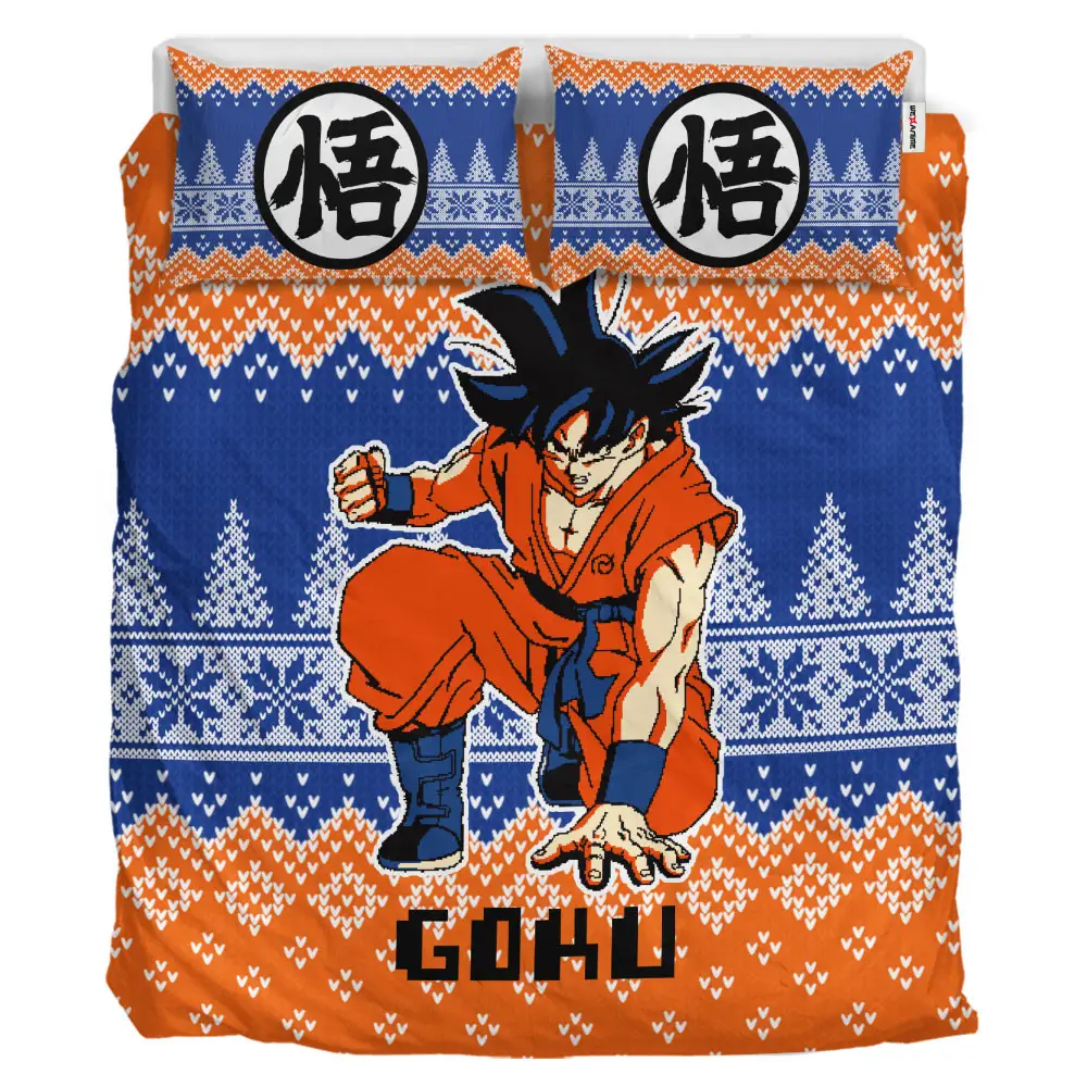 Goku Xmas Polyester Duvet Cover Set