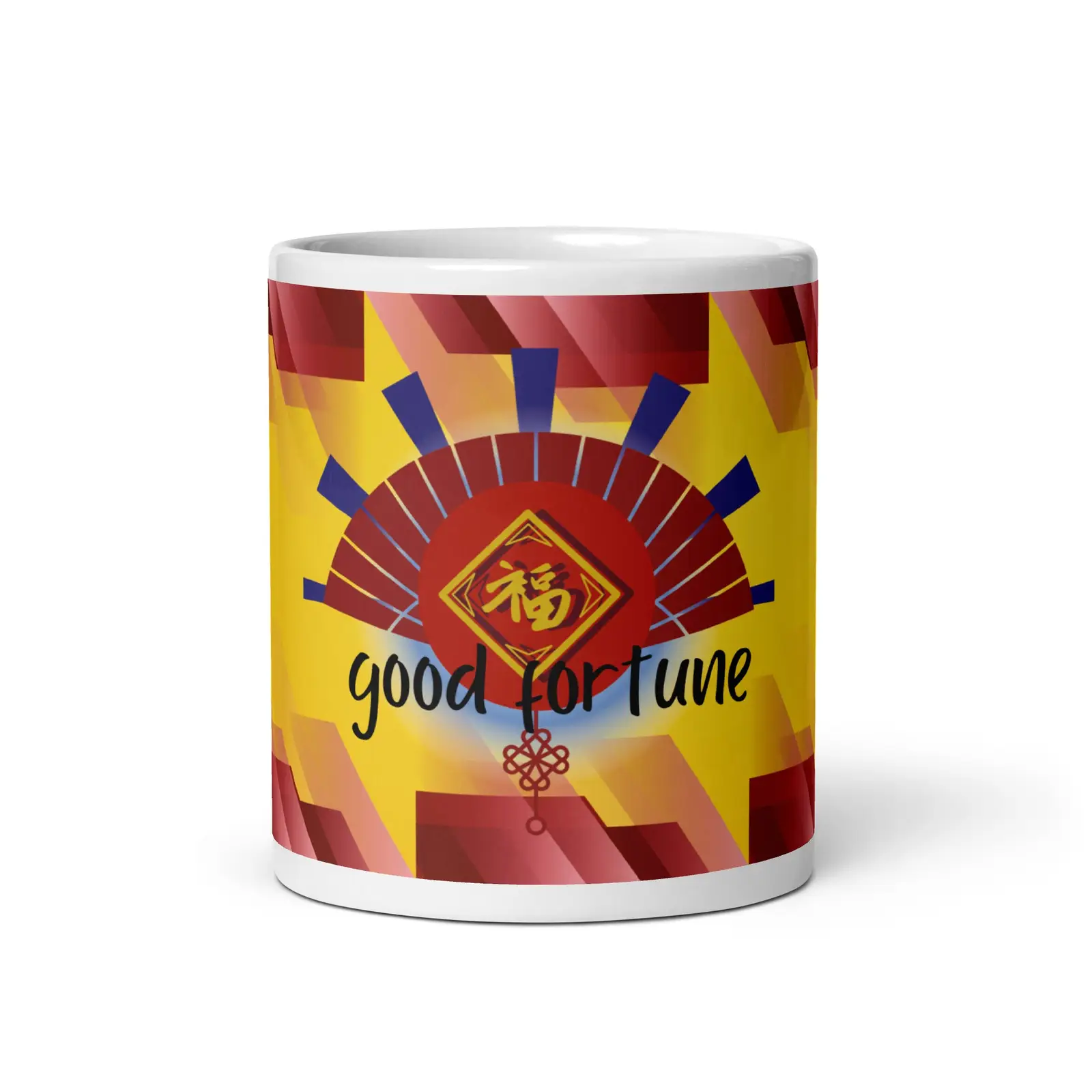 Good Fortune: Oriental Style: Motivational Classic Ceramic White Glossy Mug