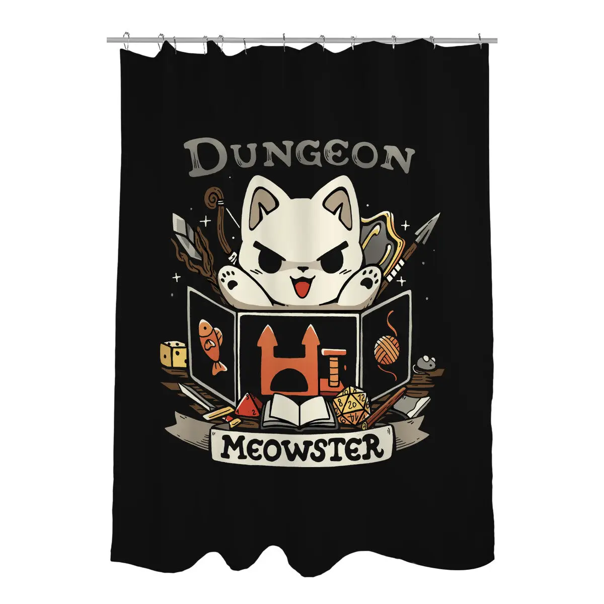 Great Dungeon Meowster Shower Curtains