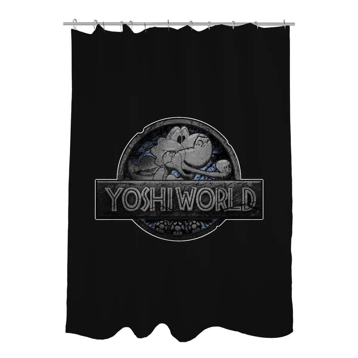 Green Dino World Shower Curtains