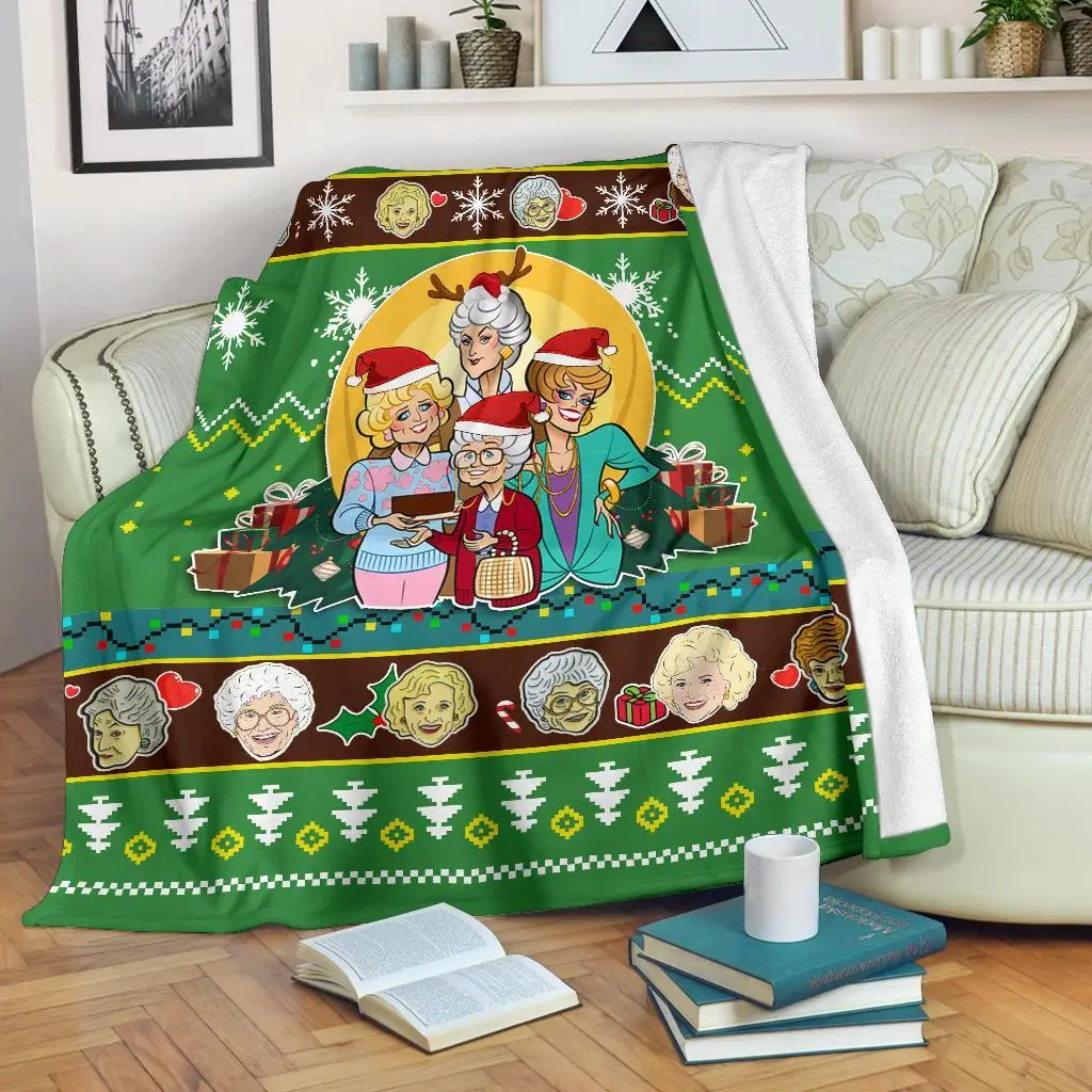 Green Golden Girls Christmas Blanket Amazing Gift Idea