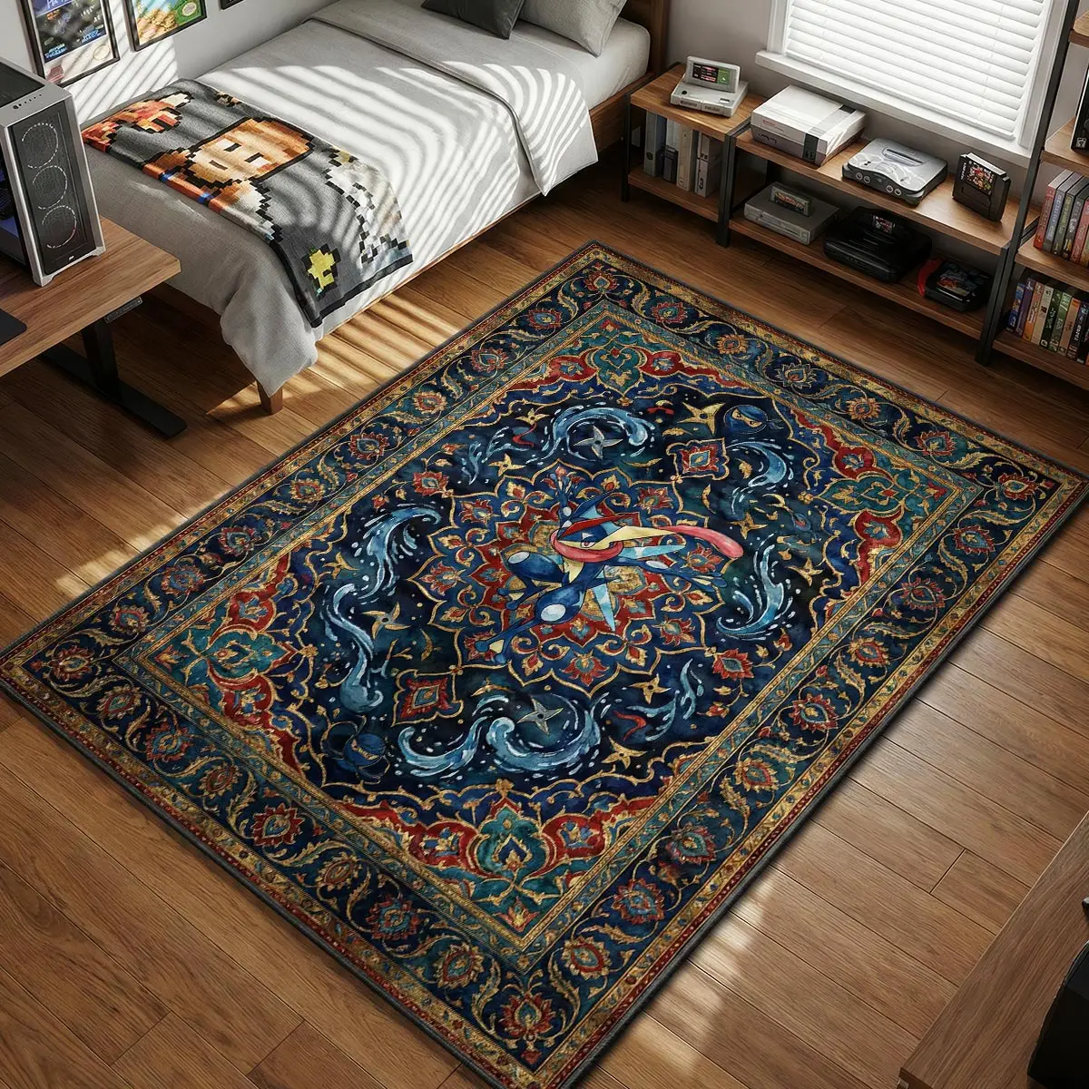 Greninja Hydro Shuriken Rug - Pokemon Chair Mat