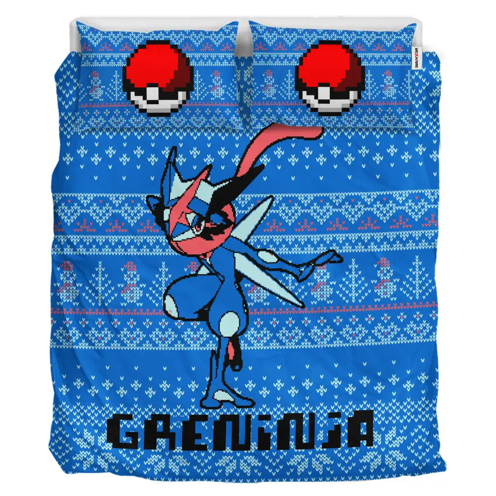 Greninja Xmas Polyester Duvet Cover Set