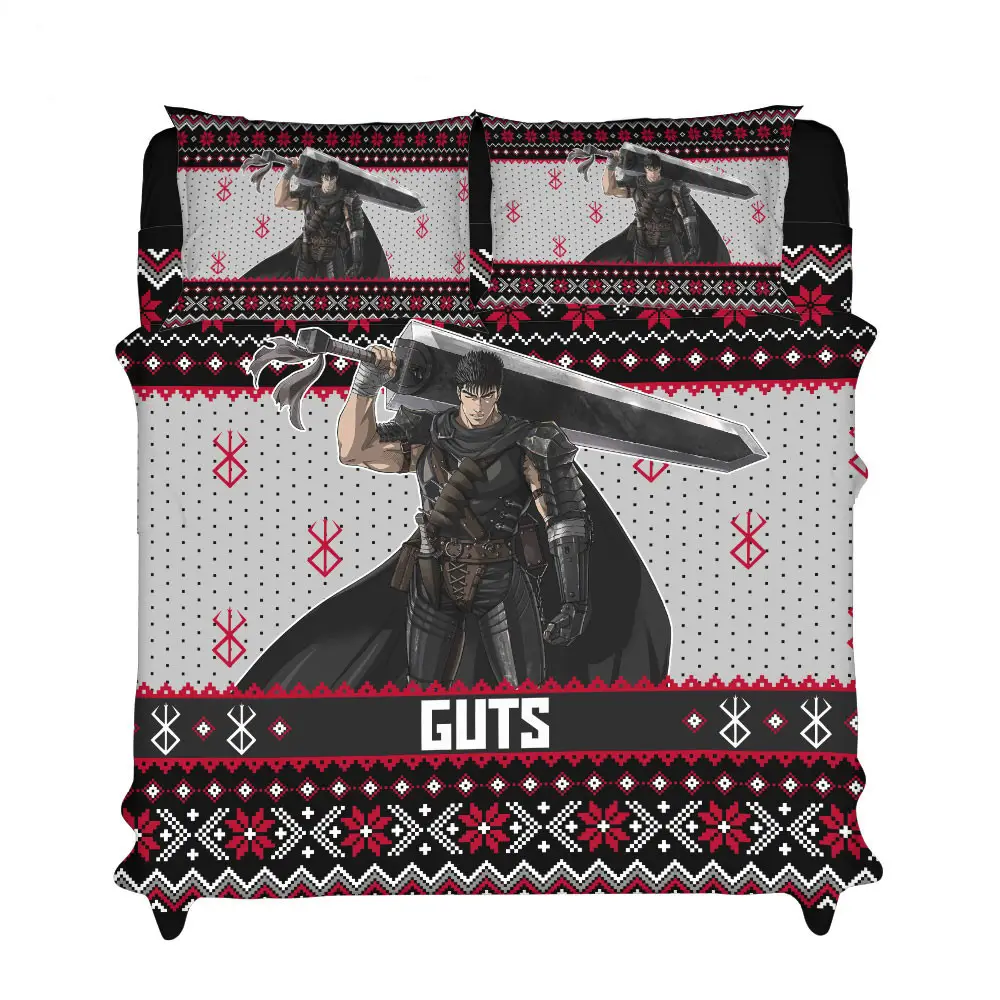 Guts Xmas Bedding Set Bed Room Home Decor For Anime Fans