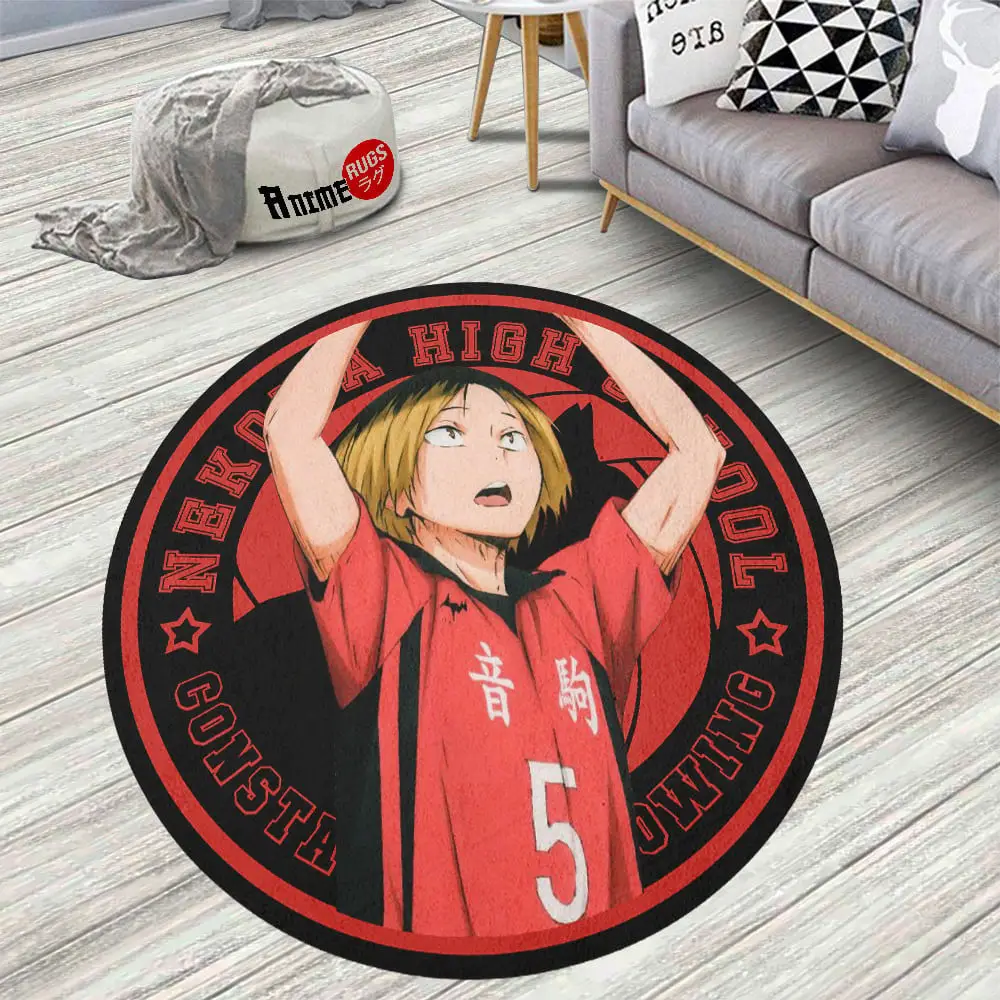 Haikyuu Kenma Kozume Skid-Proof Round Rug
