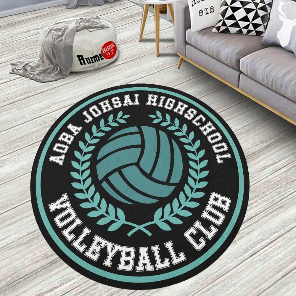 Haikyuu Teams Aoba Johsai Skid-Proof Round Rug