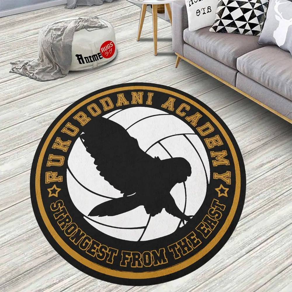 Haikyuu Teams Fukurodani Skid-Proof Round Rug
