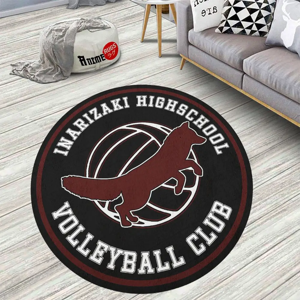 Haikyuu Teams Inarizaki Skid-Proof Round Rug