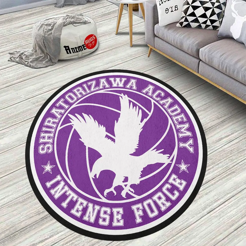 Haikyuu Teams Shiratorizawa Skid-Proof Round Rug