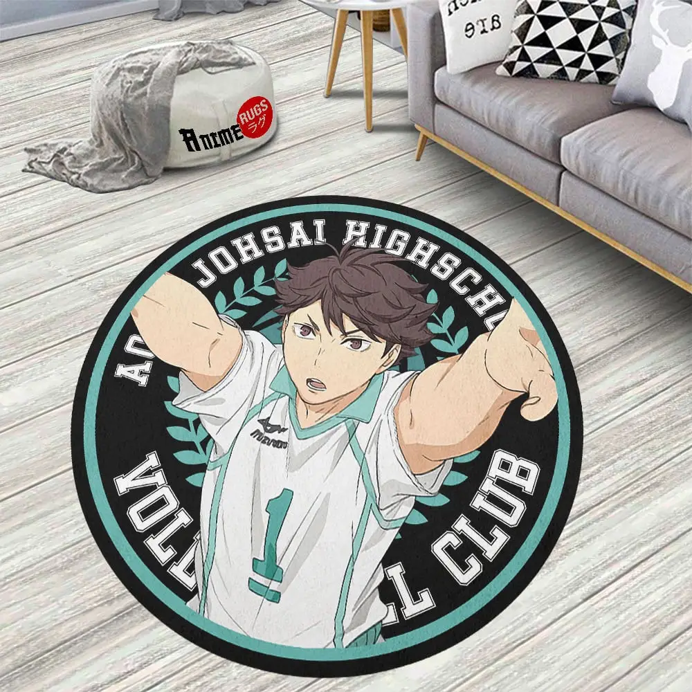Haikyuu Toru Oikawa Skid-Proof Round Rug