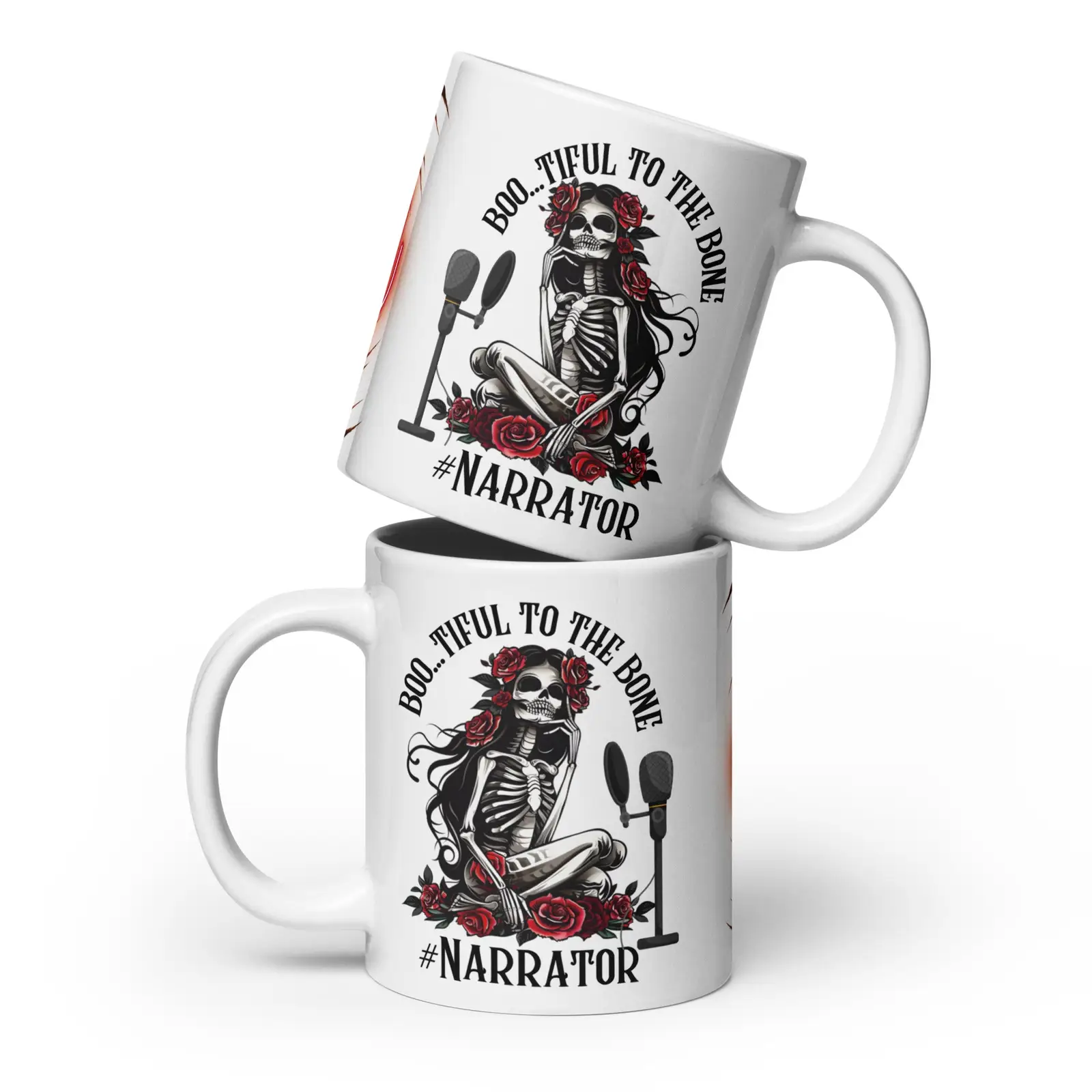 HALLOWEEN SKELETONS: Boo...tiful To The Bone: Classic Ceramic White Glossy Mug