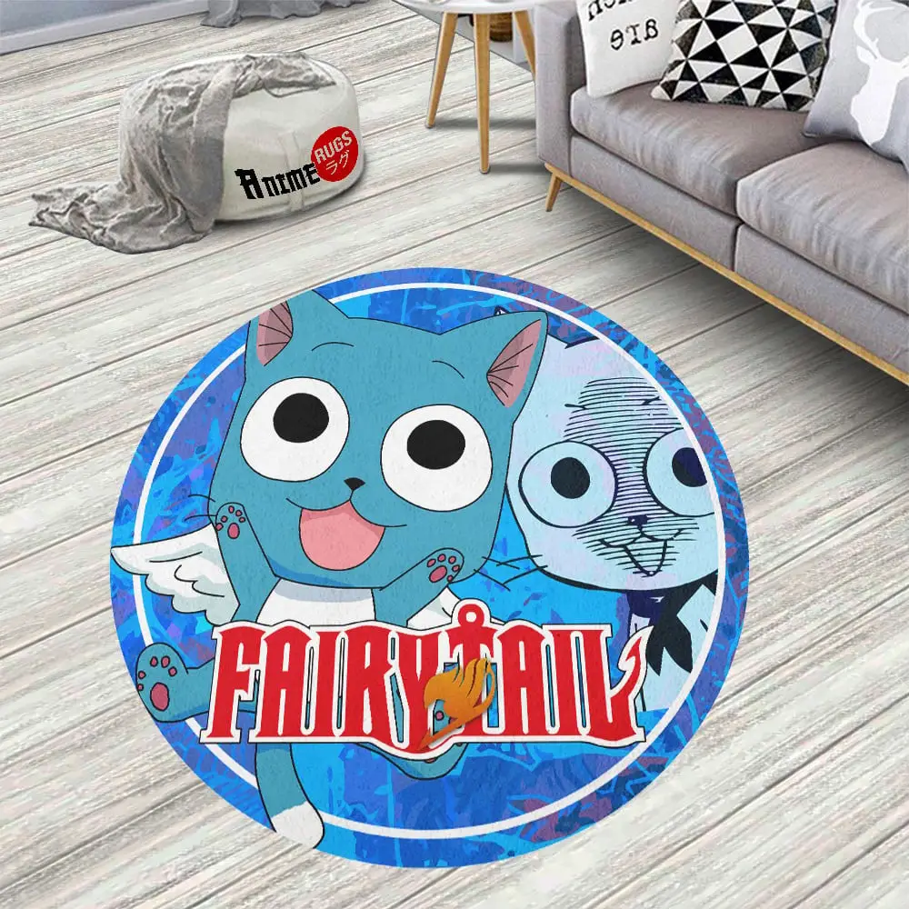 Happy Skid-Proof Round Rug