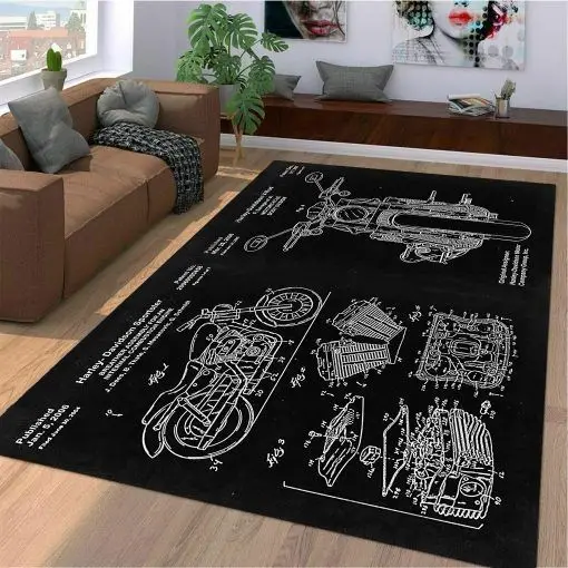 Harley Davidson Motorcycle Engine Diagram Rug