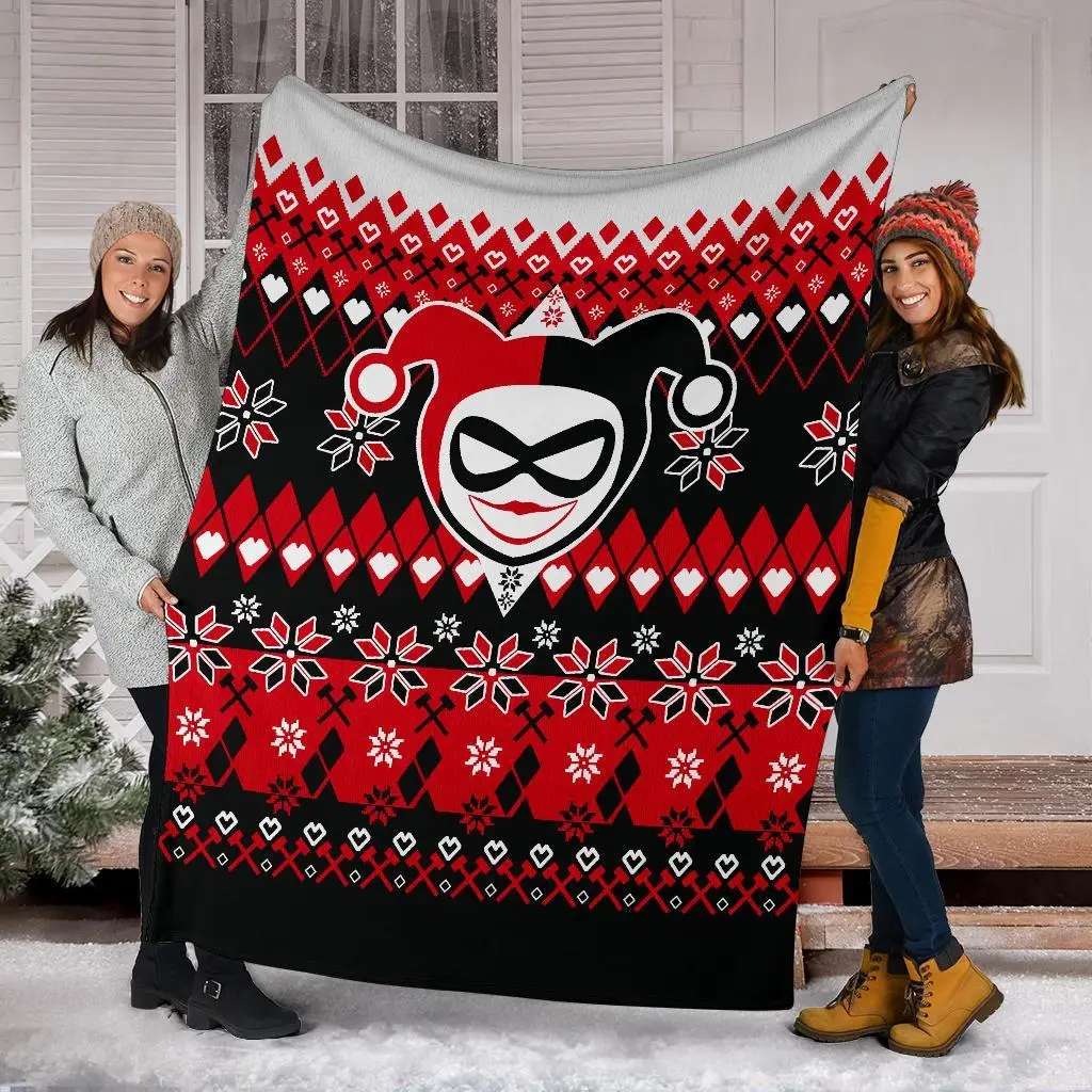 Harley Quinn Ugly Christmas Custom Blanket Home Decor