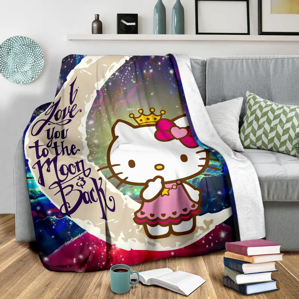 Hello Kitty Love You To The Moon Galaxy Blanket