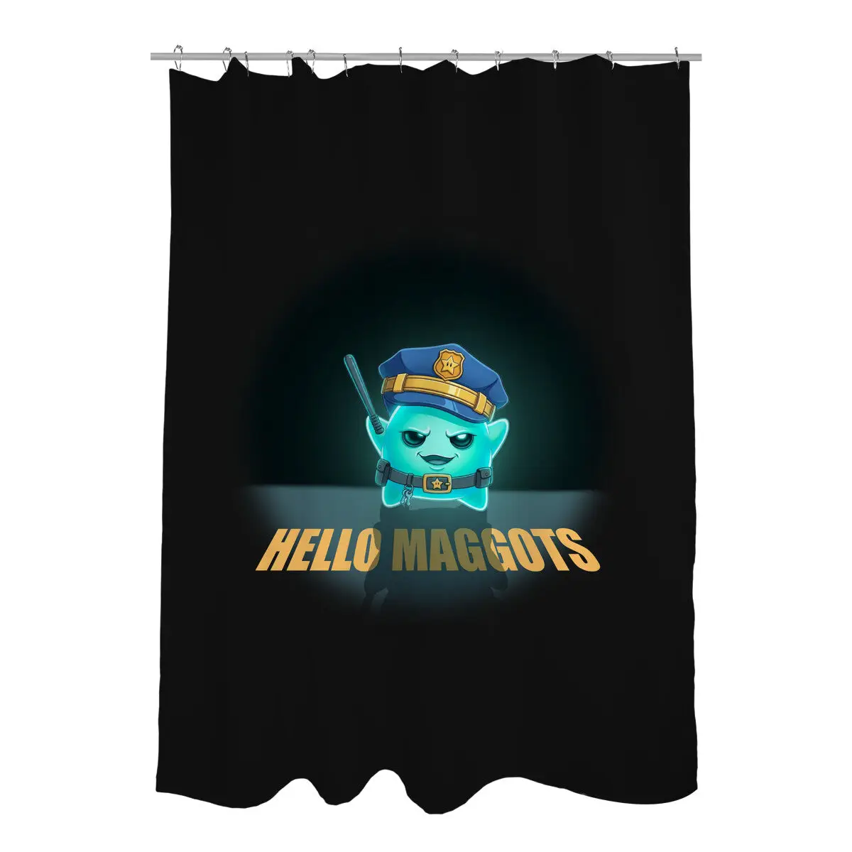 Hello Maggots Shower Curtains
