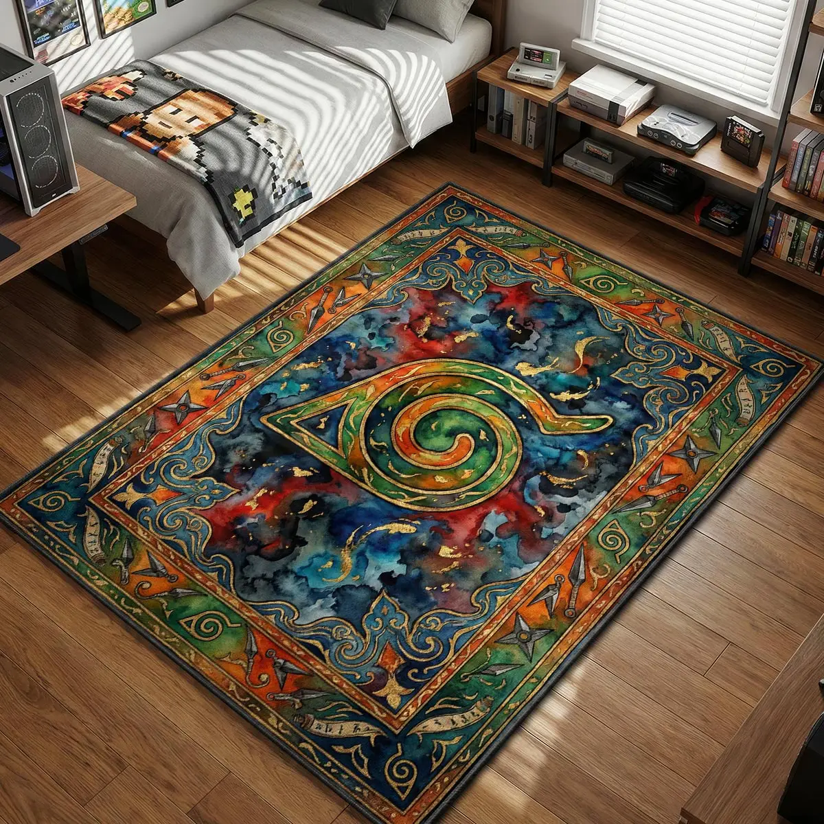 Hidden Leaf Emblem Rug - Naruto Shippuden Chair Mat