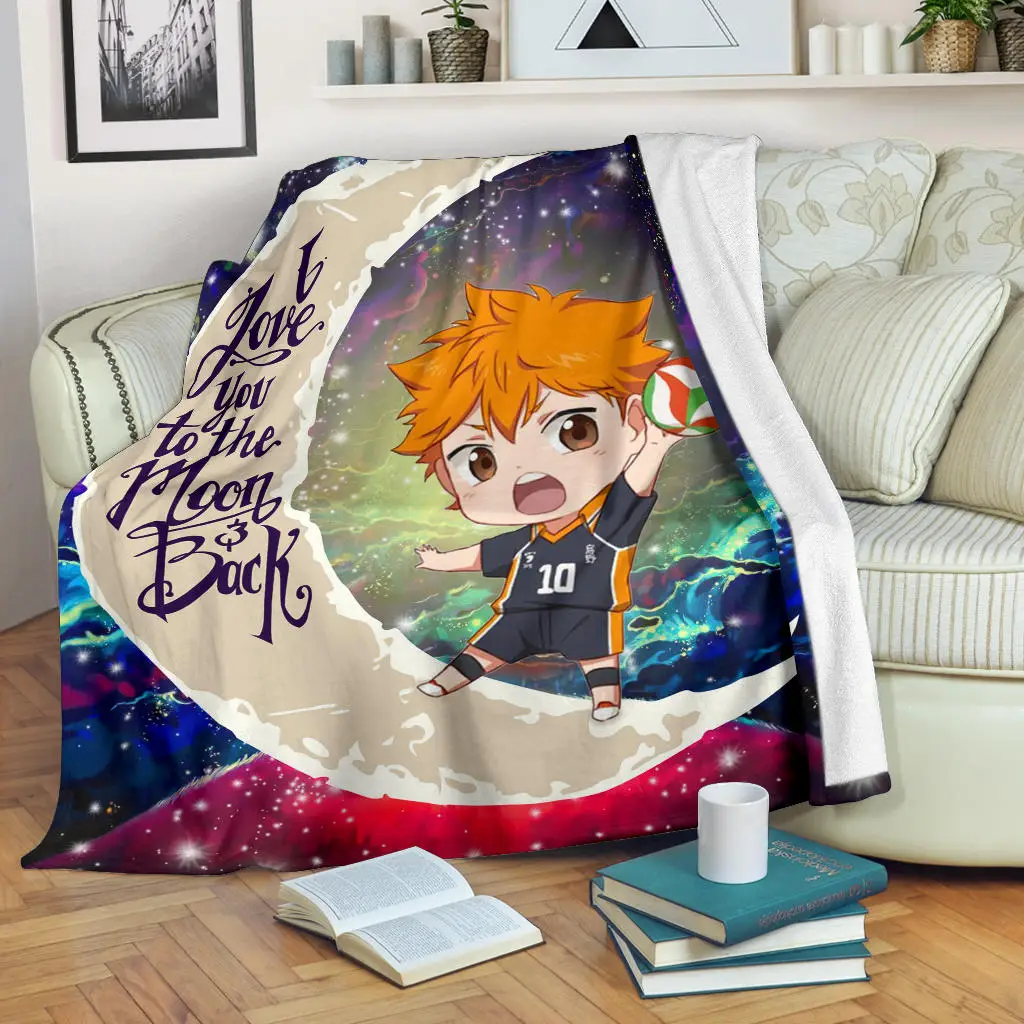 Hinata Haikyuu Love You To The Moon Galaxy Blanket