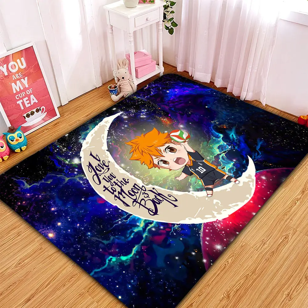 Hinata Haikyuu Love You To The Moon Galaxy Rectangular Area Rug