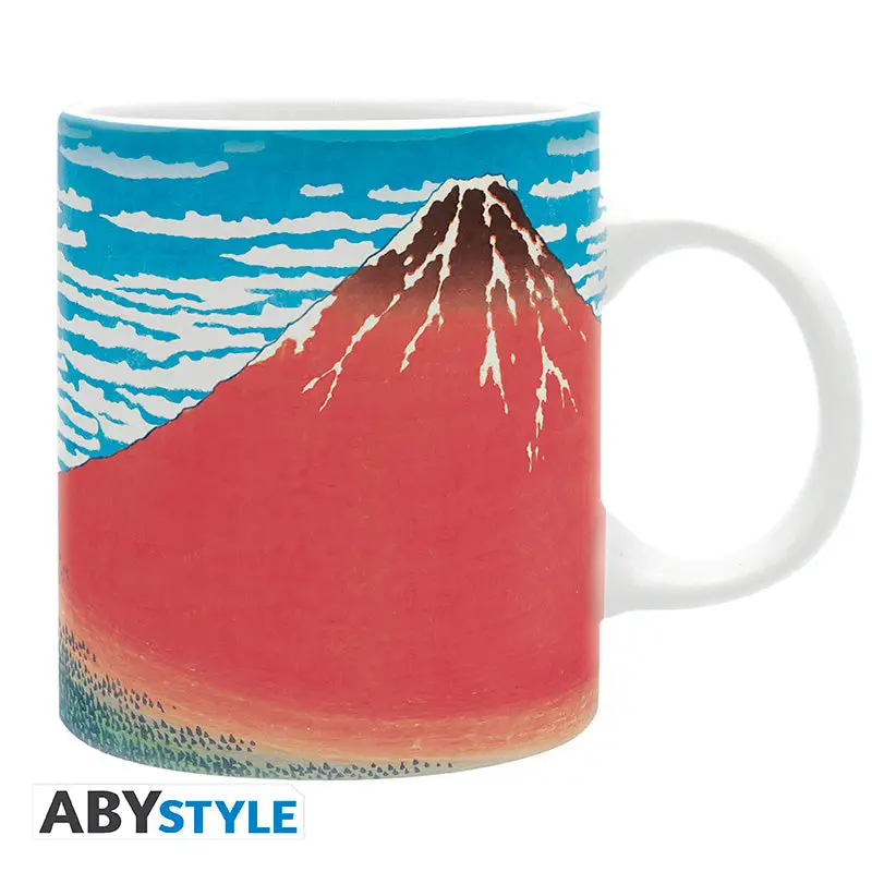 Hokusai Red Fuji Ceramic Coffee Tea Mug Holds 11 Fl Oz Japanese Art