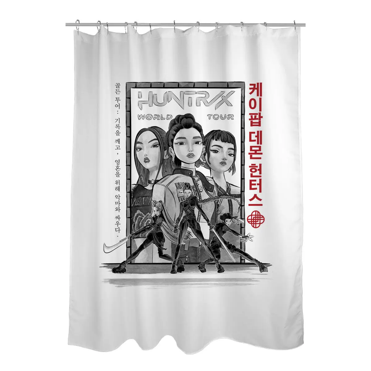 Huntrix World Tour Sumi-e Shower Curtains