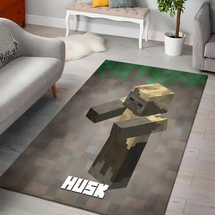Husk Minecraft Bedroom Area Rug Design