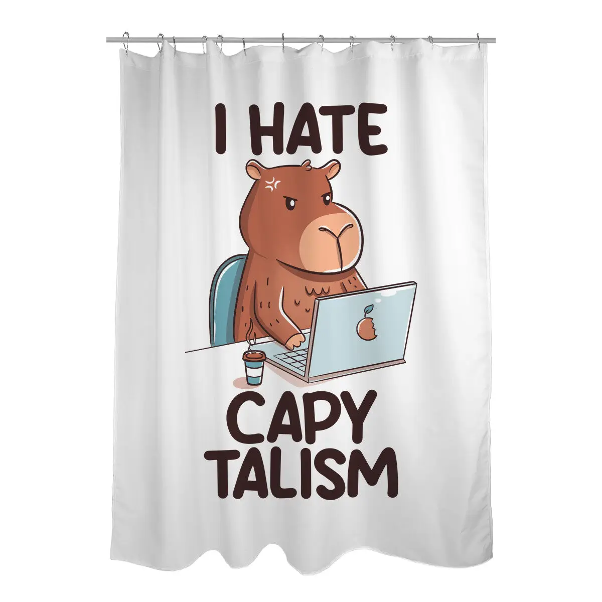 I Hate CapyTalism Shower Curtains