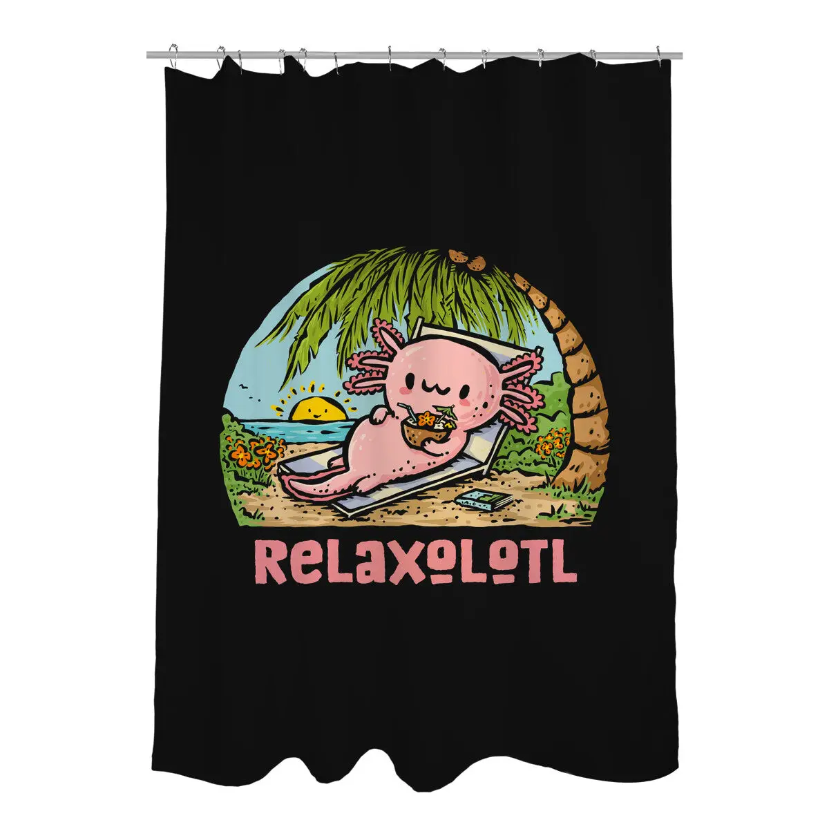 I Like To Relaxolotl Shower Curtains