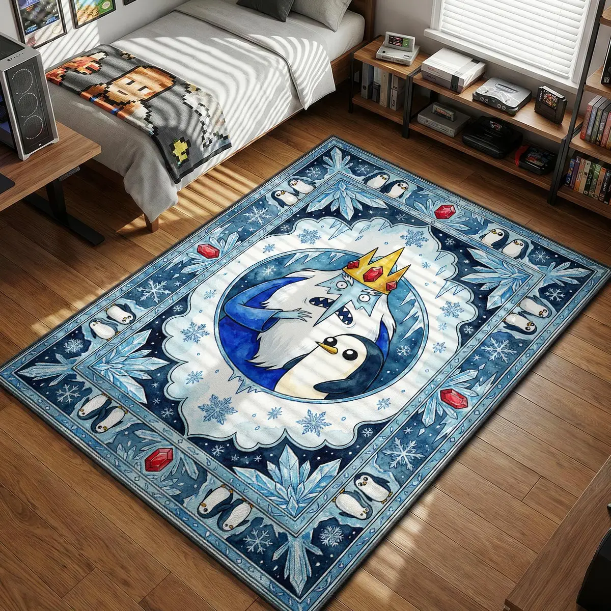 Ice King & Gunter Crown Rug - Adventure Time Room Mat