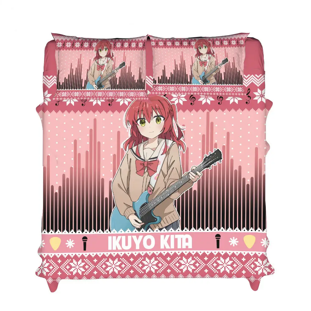 Ikuyo Kita Xmas Bedding Set Bed Room Home Decor For Anime Fans