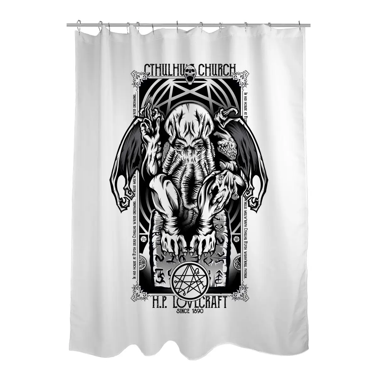 In His House Cthulhu Waits Dreaming Shower Curtains