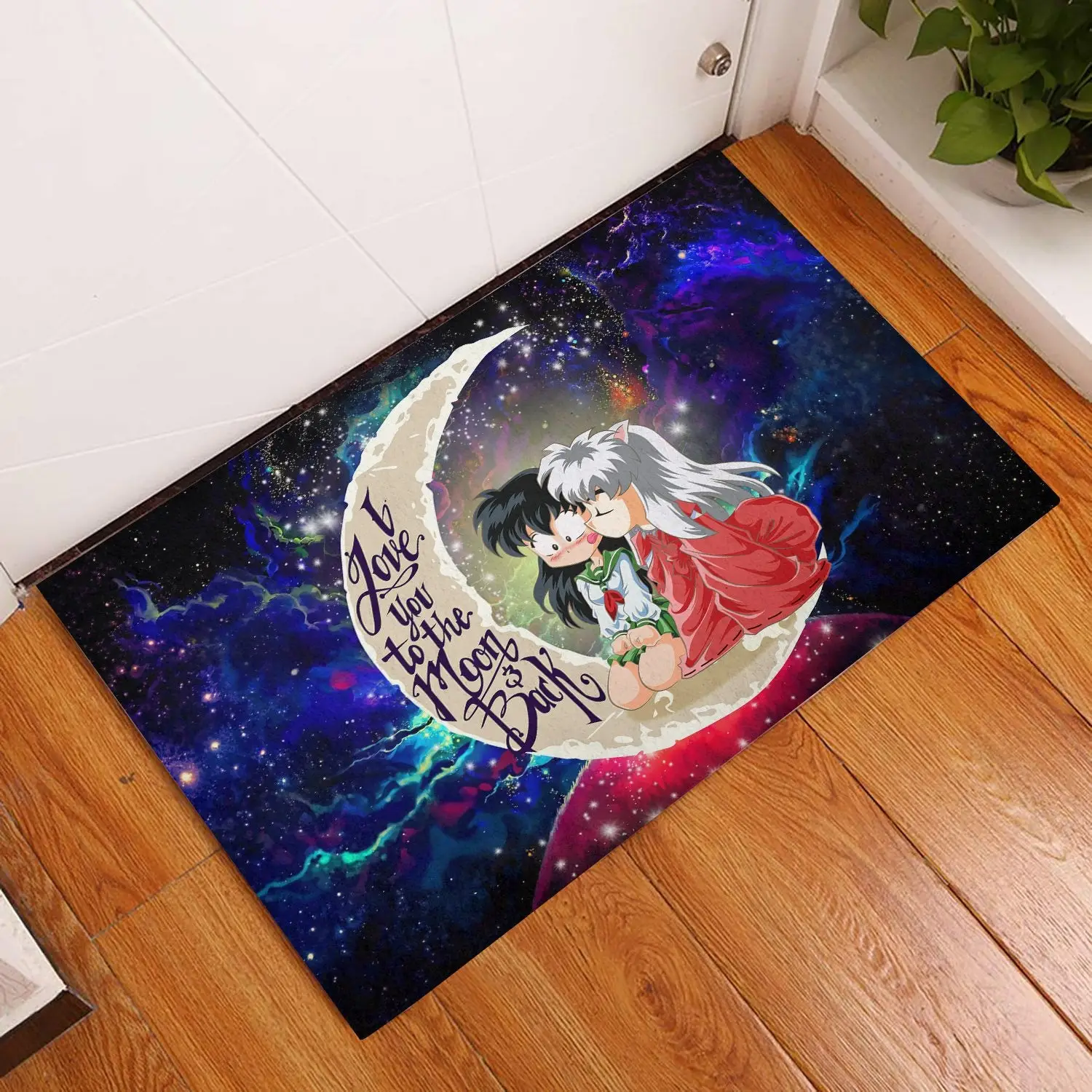 Inuyasha Love You To The Moon Galaxy Back Doormat Home Decor