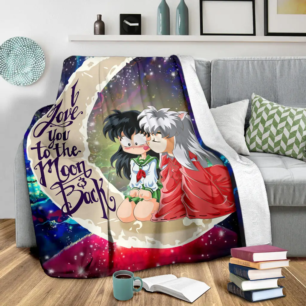 Inuyasha Love You To The Moon Galaxy Blanket