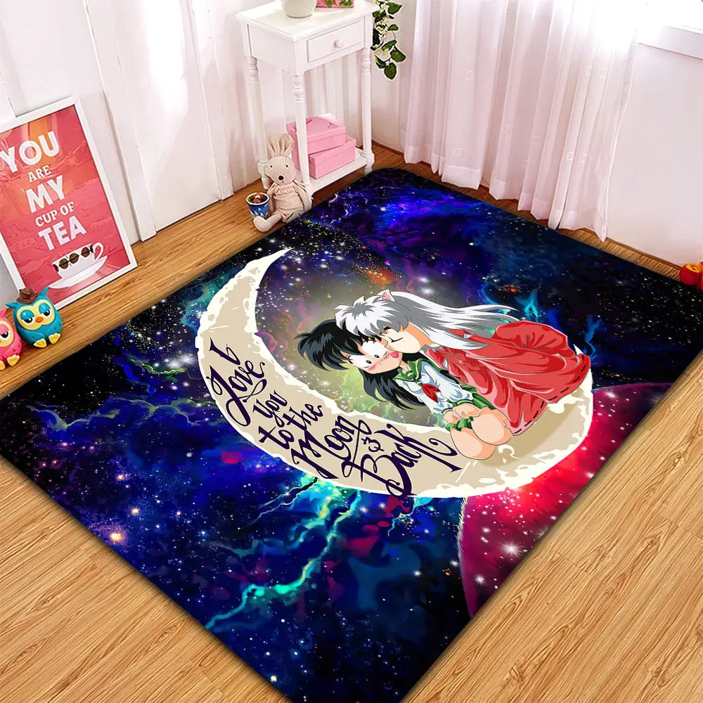 Inuyasha Love You To The Moon Galaxy Rectangular Area Rug