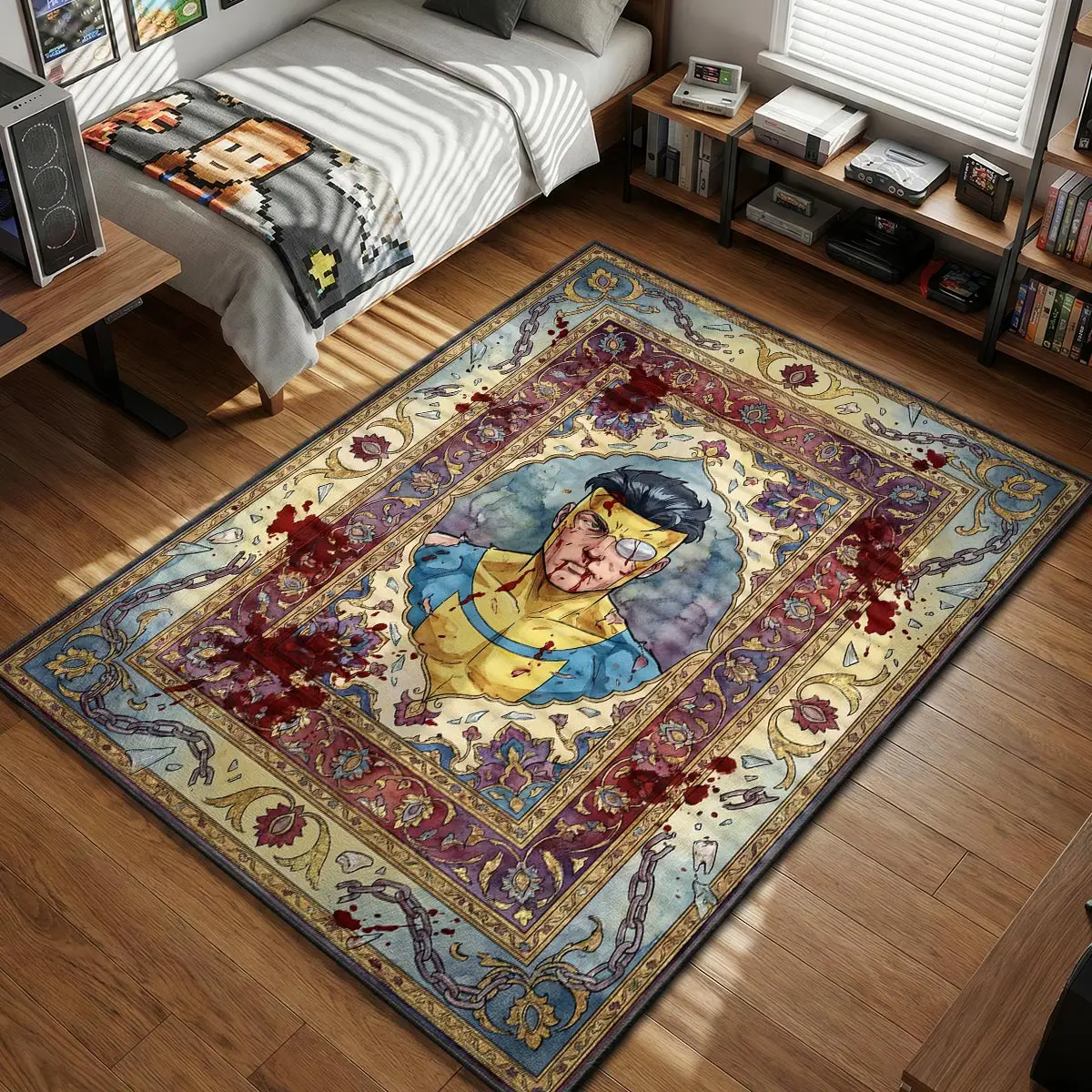 Invincible Battle Damaged Rug - Invincible Room Mat