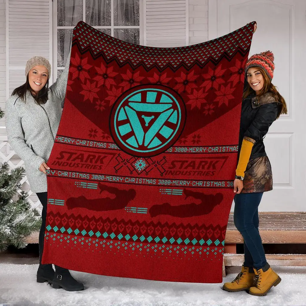 Iron Man Stark Industries Ugly Christmas Custom Blanket Home Decor