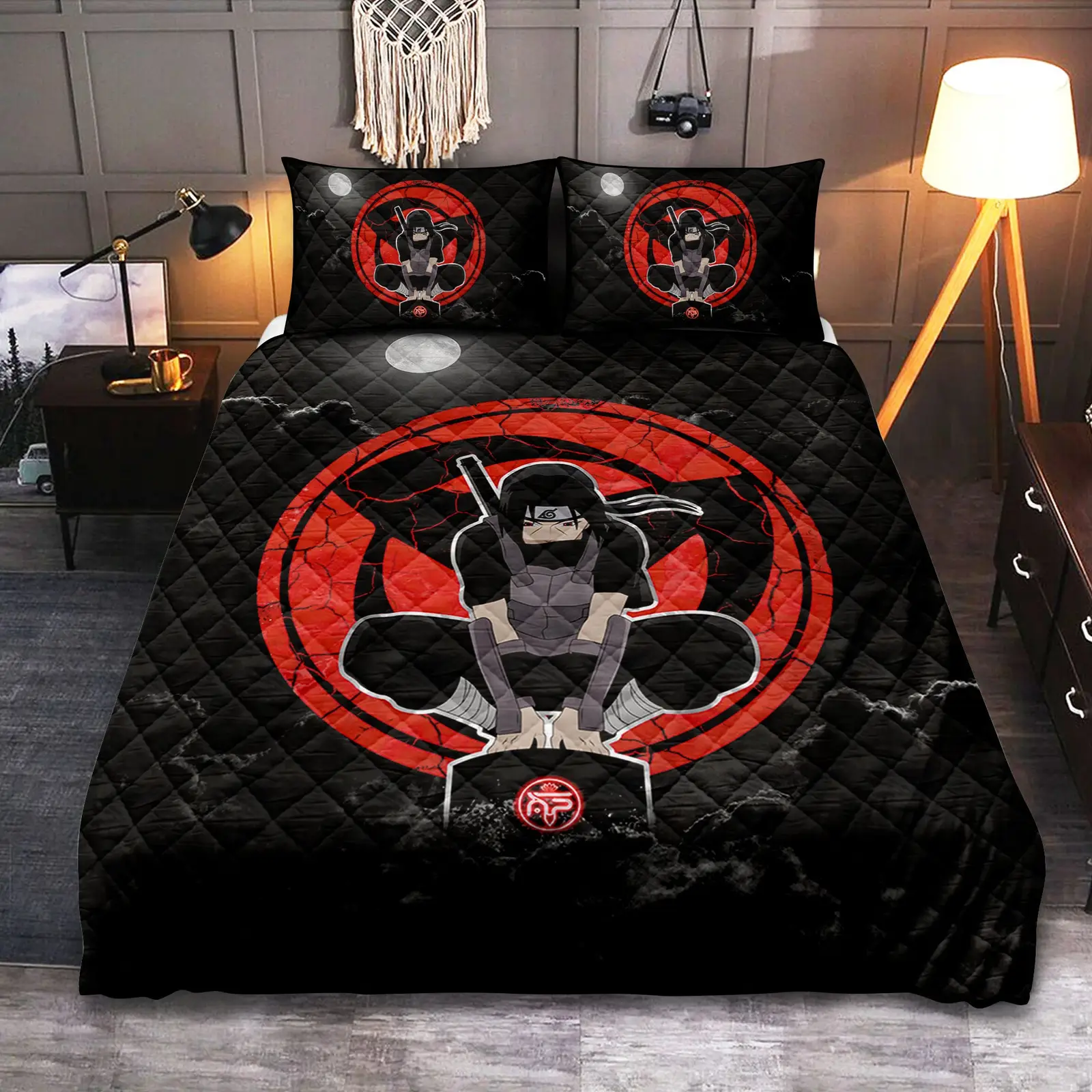 Itachi Anbu Sharingan Accessories Custom Quilt Bed Sets