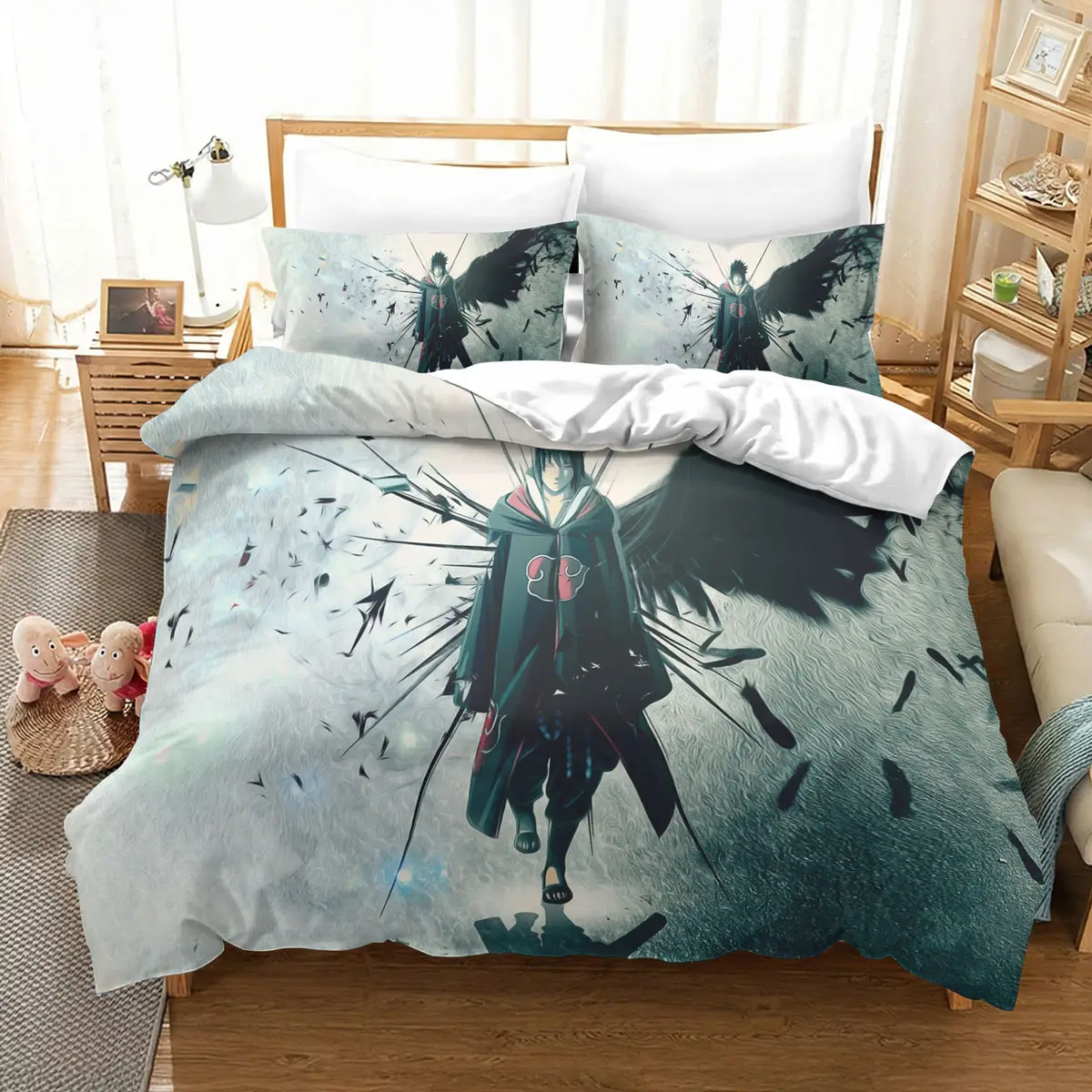 Itachi Uchiha Akatsuki Dark Wing Anime Bedding Set