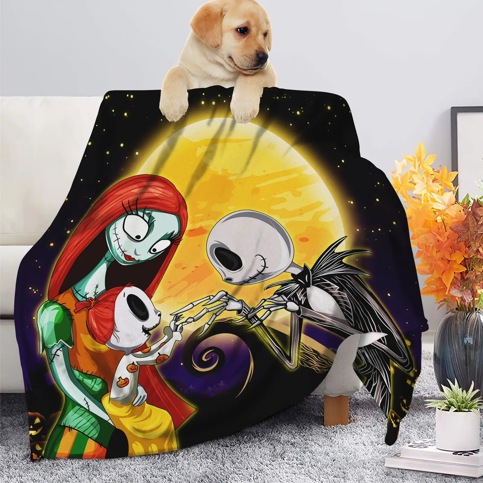 Jack Skellington And Sally Nightmare Before Christmas Family Blanket