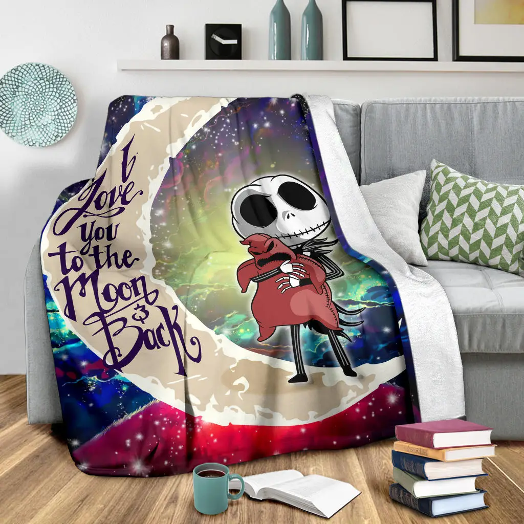 Jack Skellington Nightmare Before Christmas Love You To The Moon Galaxy Blanket