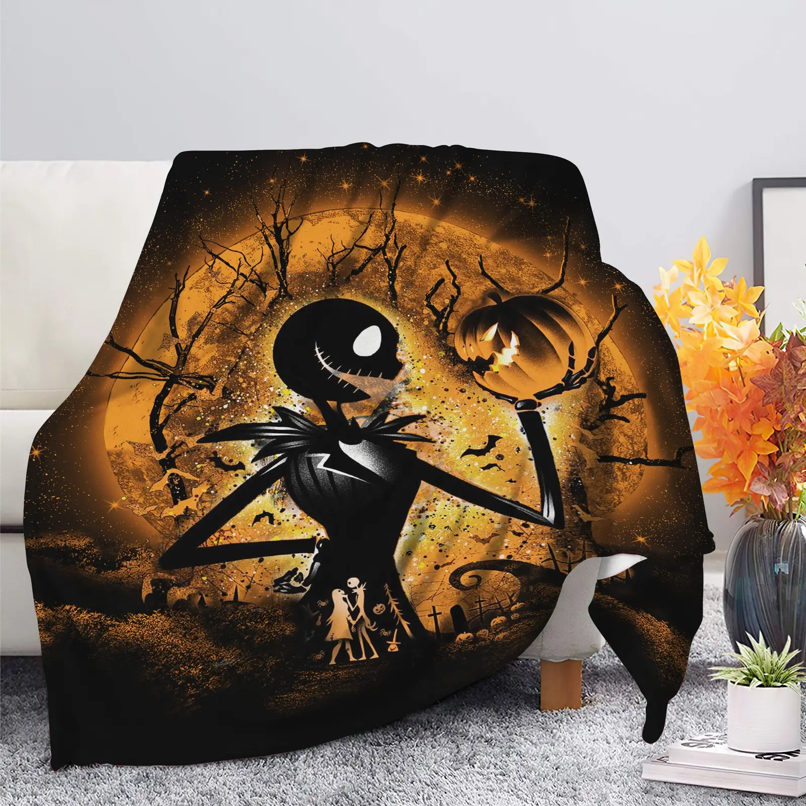 Jack Skellington Nightmare Before Christmas Moonlight Blanket