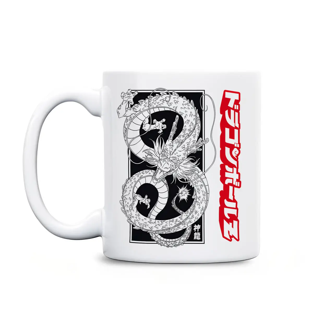 Japanese Manga Shenron Mug Black and White